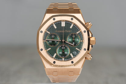 Audemars Piguet Royal Oak Rose Gold Chronograph w/ Green Dial 26240OR