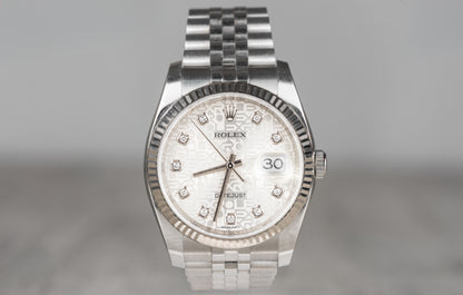 Rolex Datejust Jubilee Motif Dial and Fluted Bezel 2015 116234