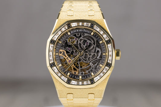 Audemars Piguet 15412BA Royal Oak Frosted Gold Double Balance Wheel Openworked Dial