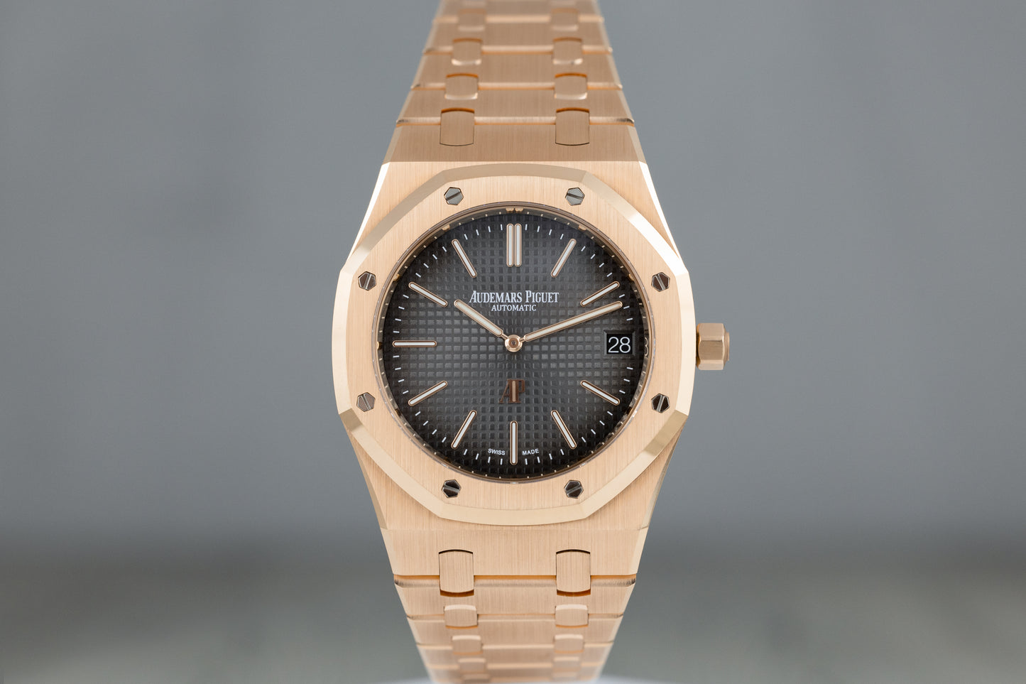 Audemars Piguet 16202OR Royal Oak "Jumbo" Extra Thin Rose Gold Smoke Slate Grey Dial