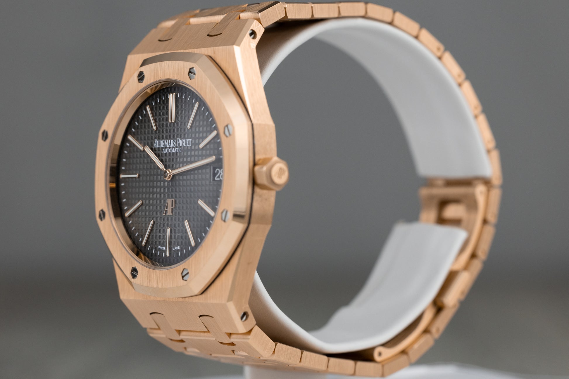 Audemars Piguet 16202OR Royal Oak "Jumbo" Extra Thin Rose Gold Smoke Slate Grey Dial