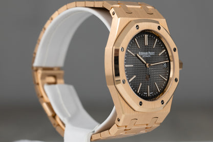 Audemars Piguet 16202OR Royal Oak "Jumbo" Extra Thin Rose Gold Smoke Slate Grey Dial