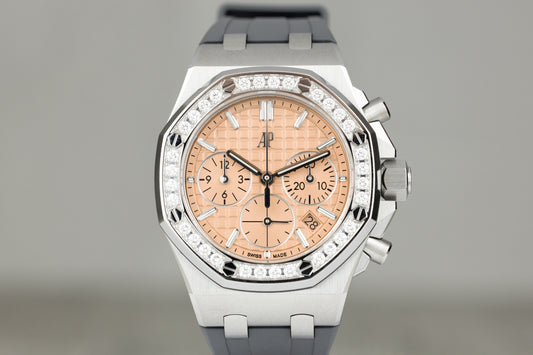 Audemars Piguet 26231ST Royal Oak Offshore Stainless Steel Diamond Bezel Salmon Dial