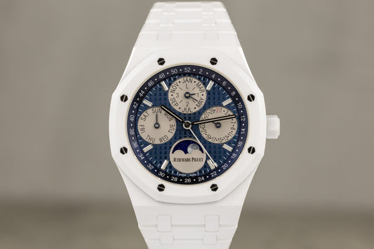 Audemars Piguet 26579CB Royal Oak Perpetual Calendar White Ceramic Blue Dial