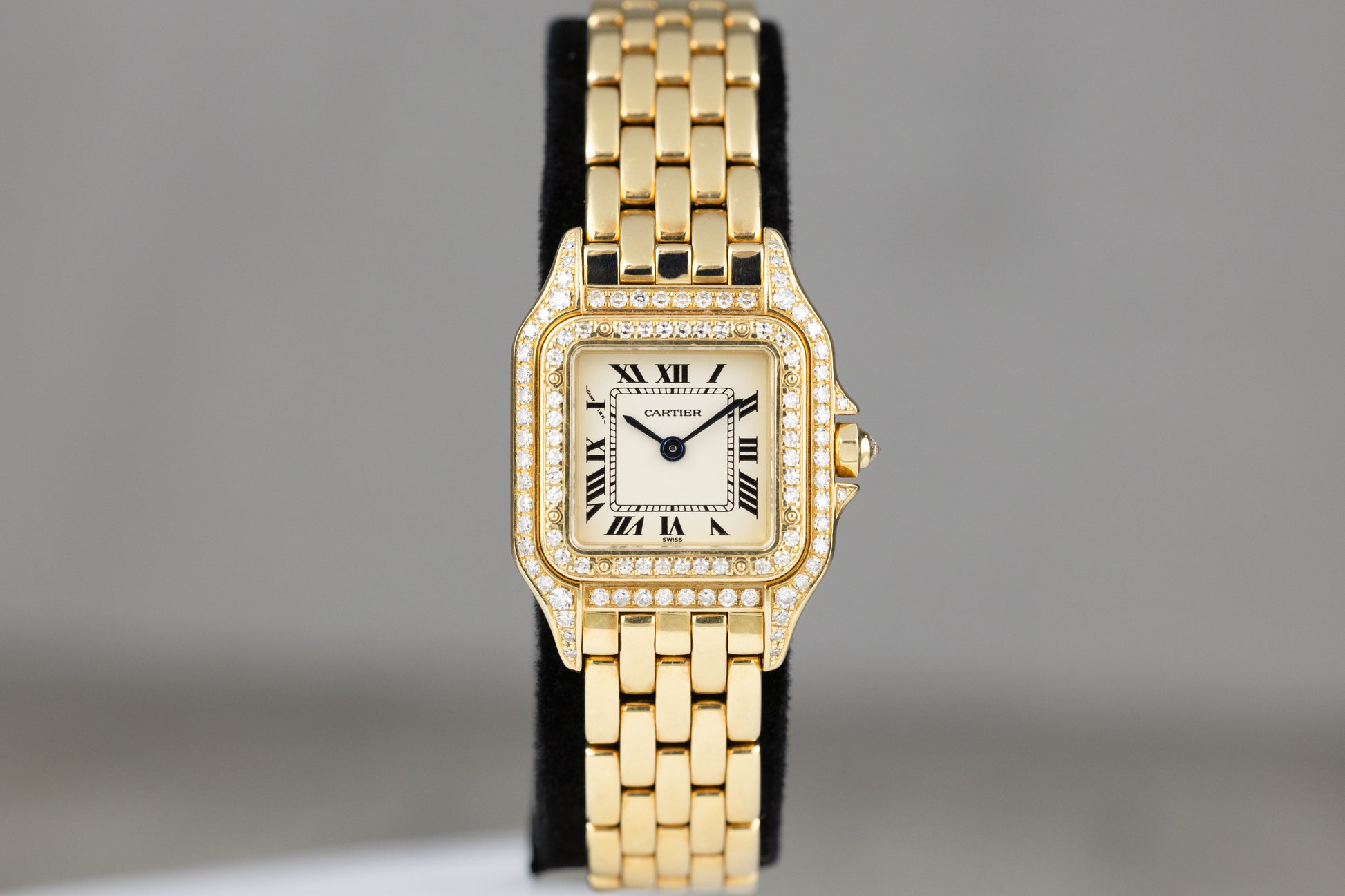 Cartier 10702 Panthere de Cartier Small Yellow Gold Factory Diamond White Roman Numeral Dial