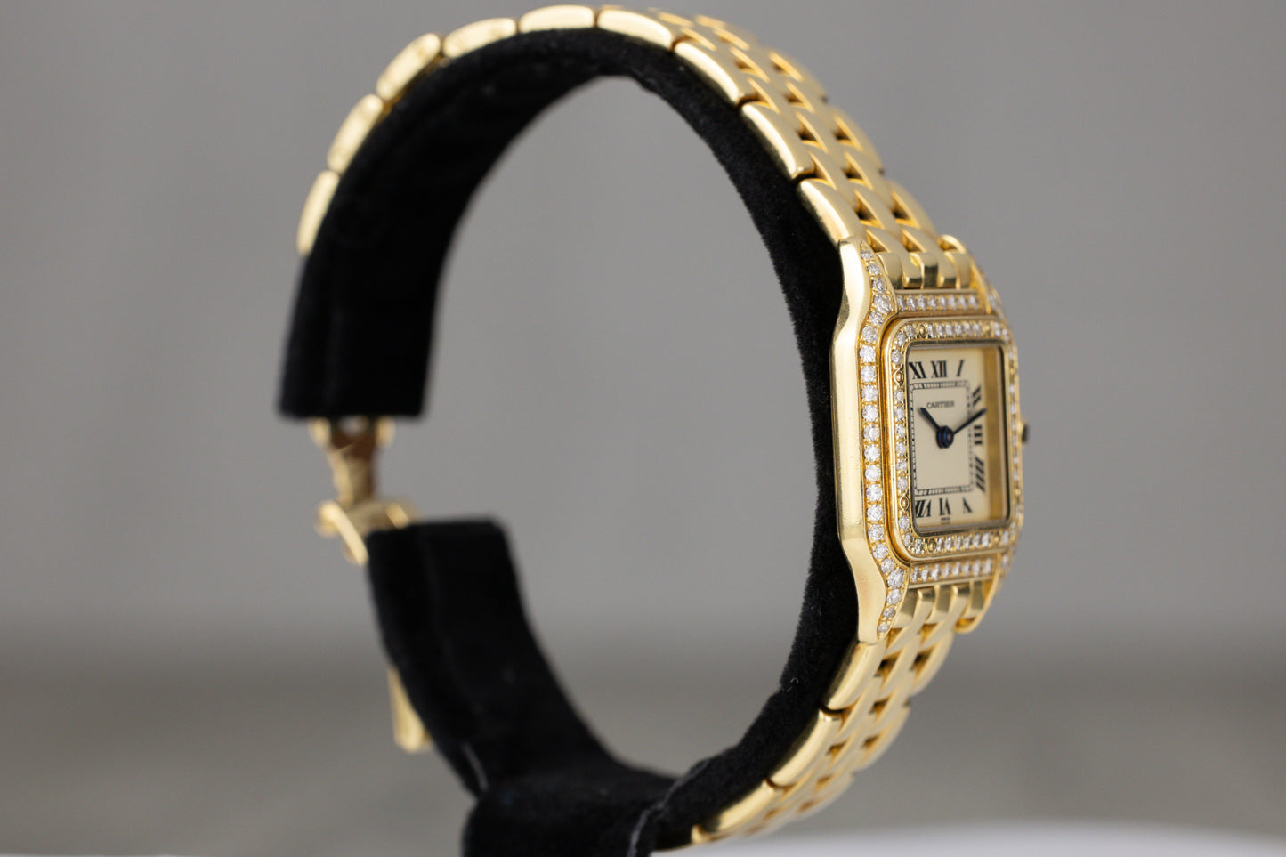 Cartier 10702 Panthere de Cartier Small Yellow Gold Factory Diamond White Roman Numeral Dial