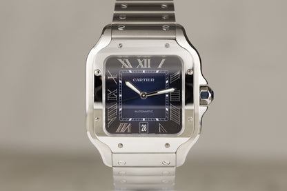 Cartier WSA0071 Santos De Cartier Stainless Steel Blue Dial