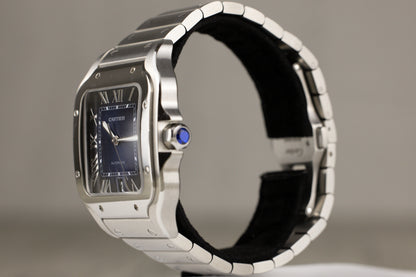 Cartier WSA0071 Santos De Cartier Stainless Steel Blue Dial