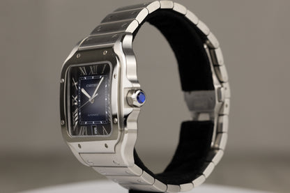 Cartier WSA0071 Santos De Cartier Stainless Steel Blue Dial