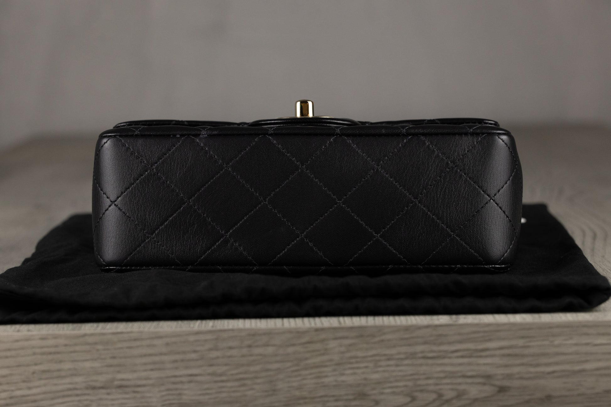 Chanel AS2431 B06660 94305 Mini Coco Flap Bag with Top Handle in Black Quilted Lambskin Leather & Gold-Tone Hardware