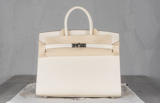 Hermès B25 Birkin 25 Sellier Bag in Gris Pale Epsom Leather w/ Palladium Hardware