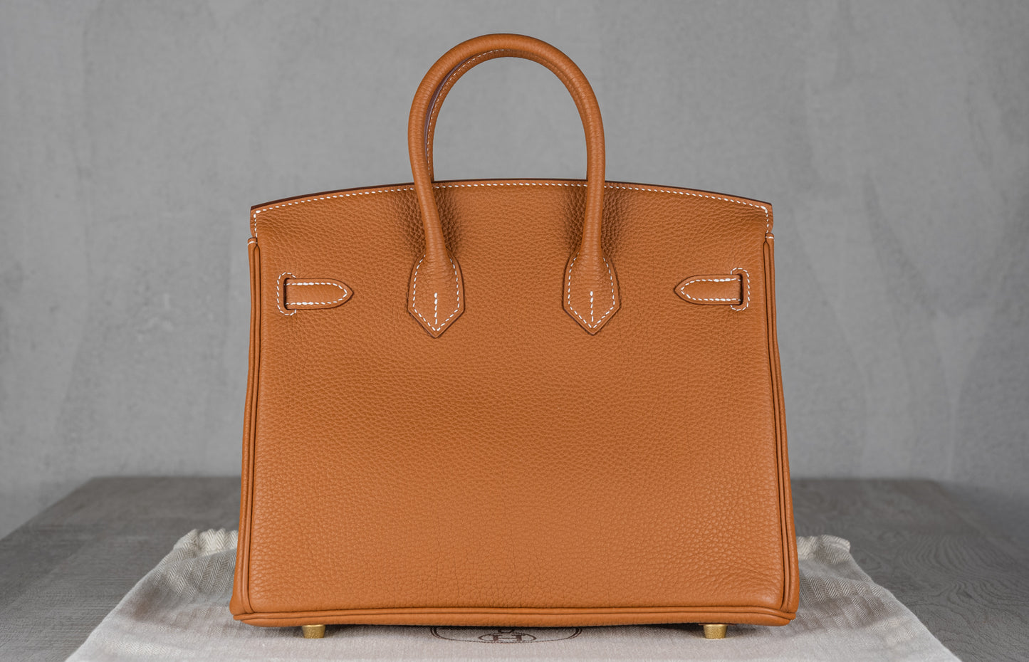 Hermès B25 Birkin 25 Retourne Bag in Gold Togo Leather with Gold Hardware