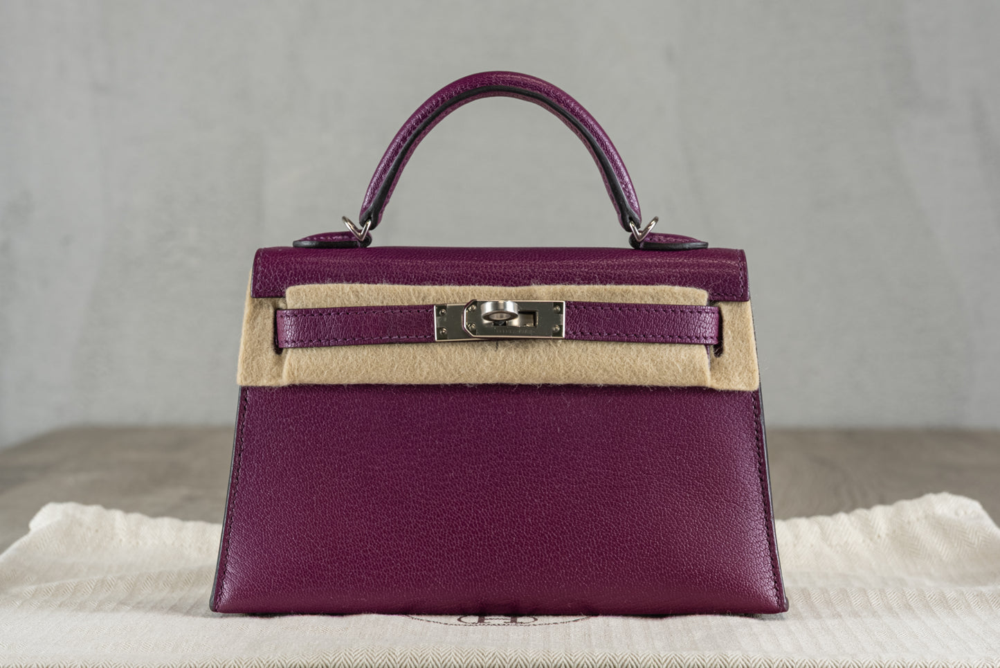 Hermès K20 Mini Kelly II 20 Sellier Bag in Anemone Epsom Leather w/ Palladium Hardware
