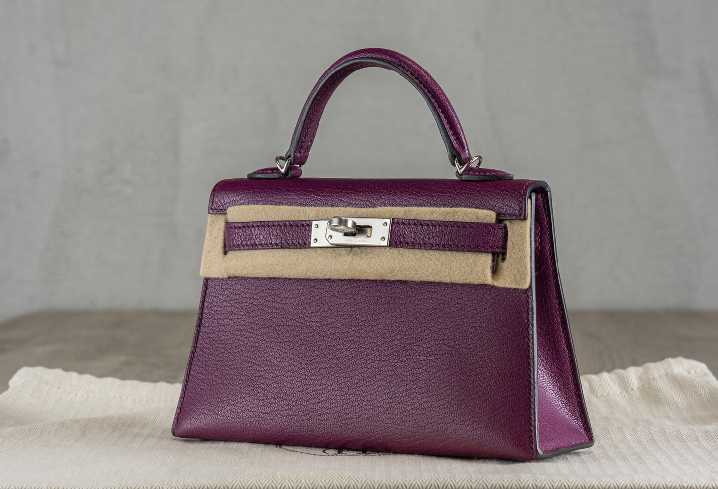 Hermès K20 Mini Kelly II 20 Sellier Bag in Anemone Epsom Leather w/ Palladium Hardware