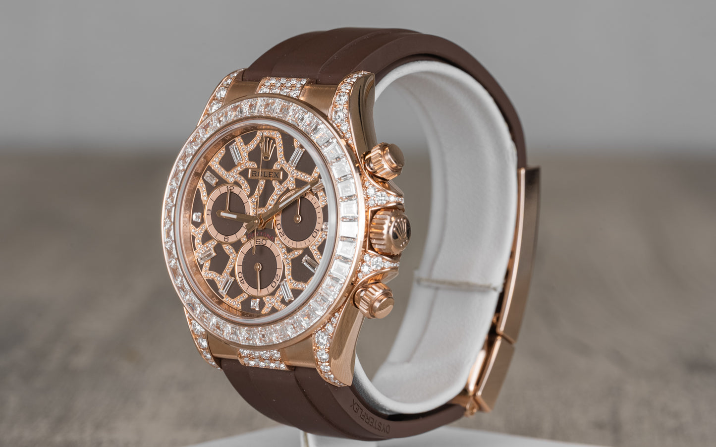 Rolex Daytona 'Giraffe' Rose Gold Chestnut Brown Diamond Dial Diamond Bezel 126555TBR