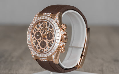 Rolex Daytona 'Giraffe' Rose Gold Chestnut Brown Diamond Dial Diamond Bezel 126555TBR