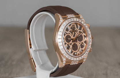 Rolex Daytona 'Giraffe' Rose Gold Chestnut Brown Diamond Dial Diamond Bezel 126555TBR