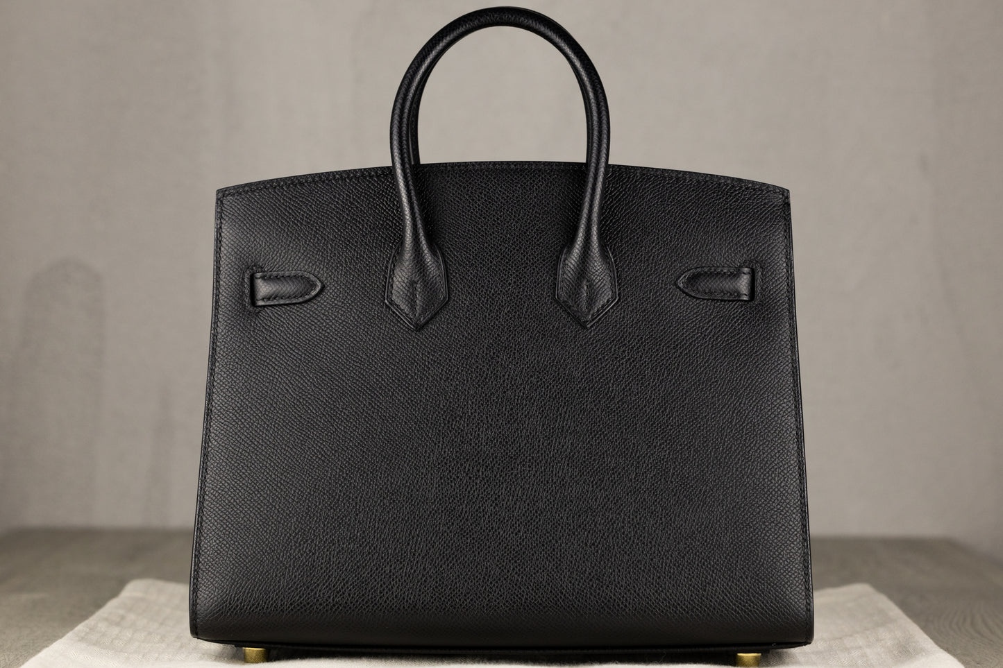 Hermès B25 Birkin 25 Sellier Bag in Black Epsom Leather with Gold Hardware