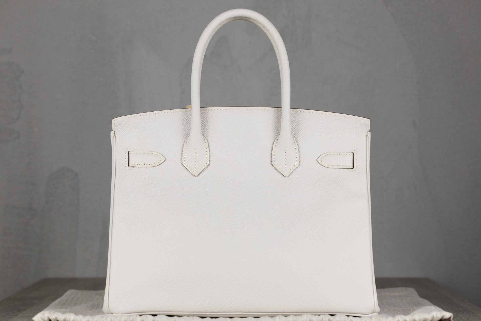 Hermès B30 Birkin 30 Retourne Bag in Gris Pale Epsom Leather with Gold Hardware