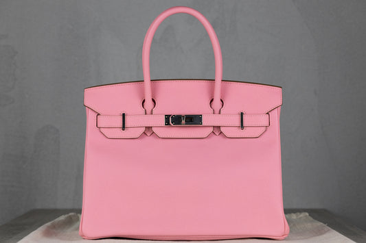 Hermès B30 Birkin 30 Retourne Bag in Rose Confetti Epsom Leather with Palladium Hardware A Stamp