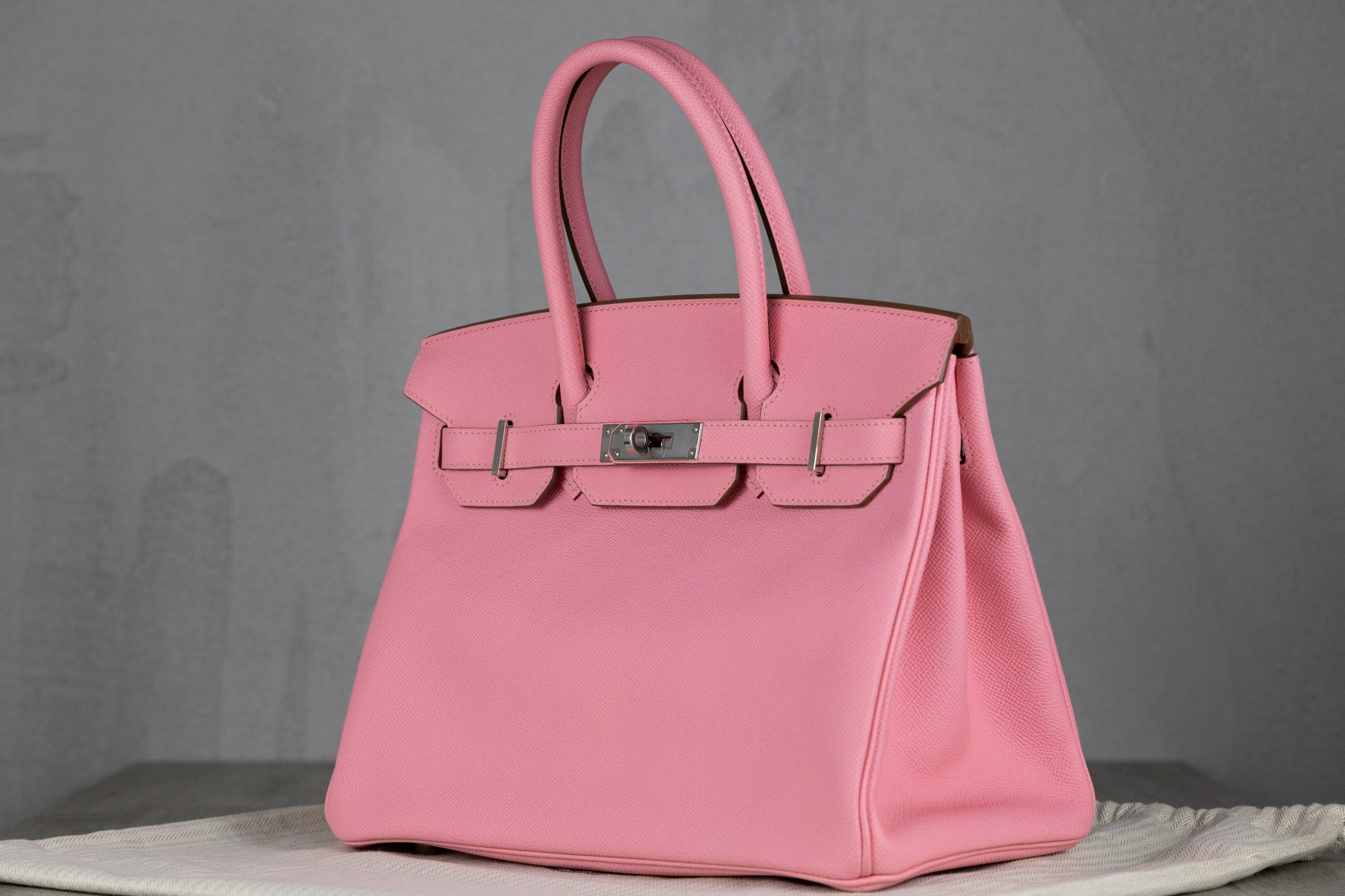 Hermès B30 Birkin 30 Retourne Bag in Rose Confetti Epsom Leather with Palladium Hardware A Stamp