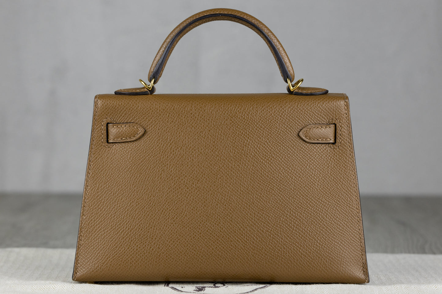 Hermès K20 Mini Kelly II 20 Sellier Bag in Alezan Epsom Leather with Palladium Hardware