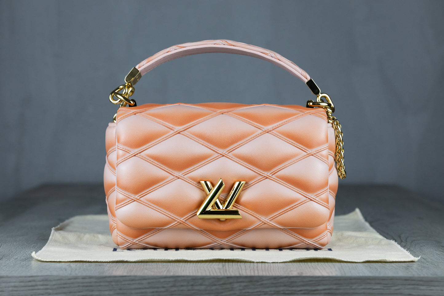 Louis Vuitton M14281 LVGO-14PM Cruise Collector's Edition Handbag in Terracotta Lamb Leather with Gold Hardware