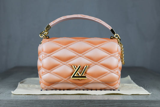 Louis Vuitton M14281 LVGO-14PM Cruise Collector's Edition Handbag in Terracotta Lamb Leather with Gold Hardware