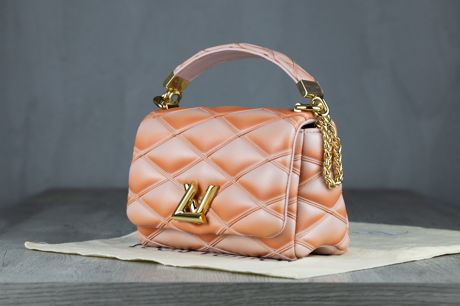 Louis Vuitton M14281 LVGO-14PM Cruise Collector's Edition Handbag in Terracotta Lamb Leather with Gold Hardware