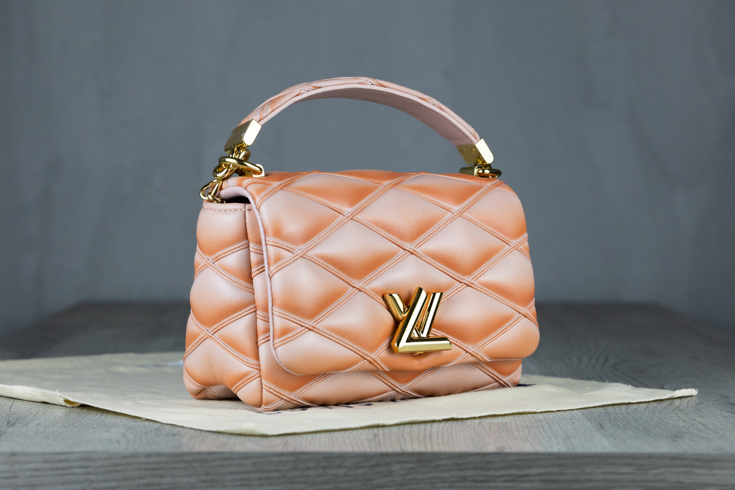 Louis Vuitton M14281 LVGO-14PM Cruise Collector's Edition Handbag in Terracotta Lamb Leather with Gold Hardware