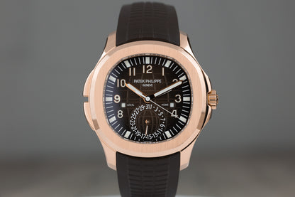 Patek Philippe 5164R Aquanaut Travel Time Rose Gold Chocolate Brown Dial