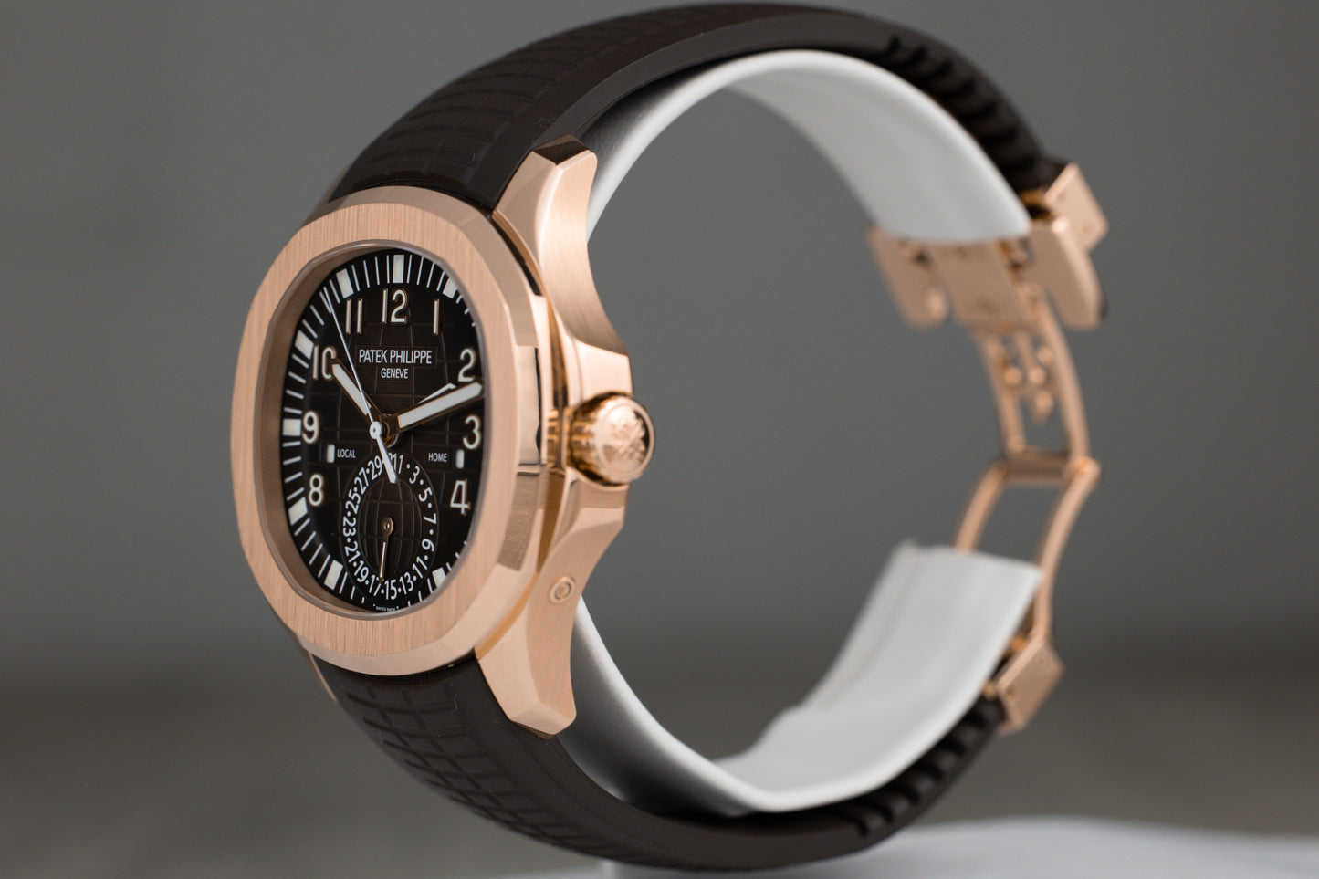 Patek Philippe 5164R Aquanaut Travel Time Rose Gold Chocolate Brown Dial