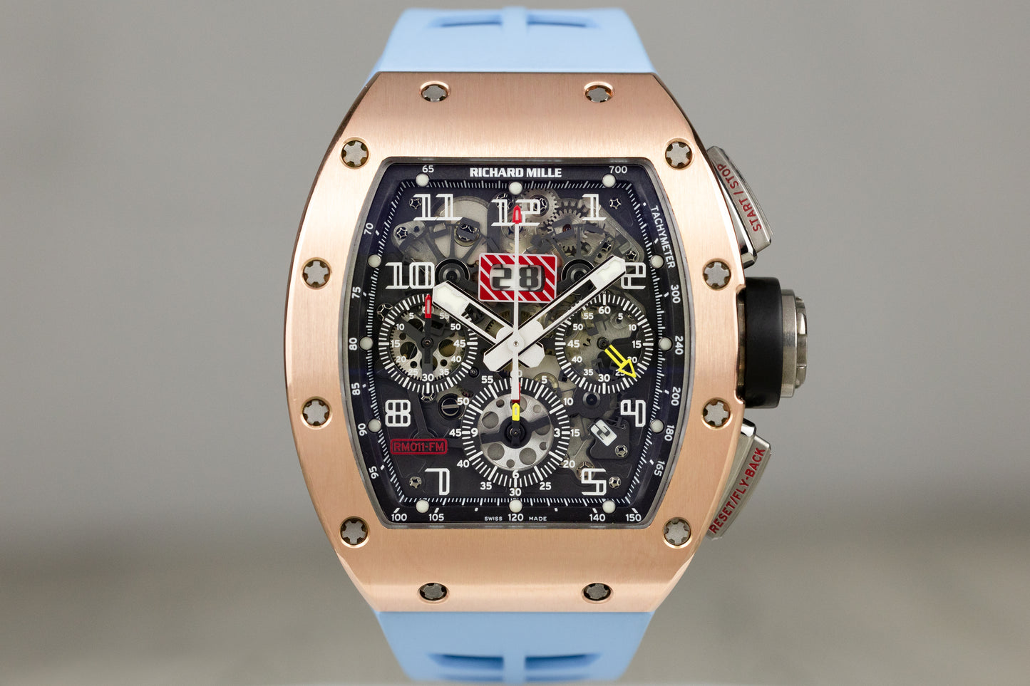 Richard Mille RM 011-FM Watch Automatic Flyback Chronograph Rose Gold & Titanium Felipe Massa Skeletonized Dial