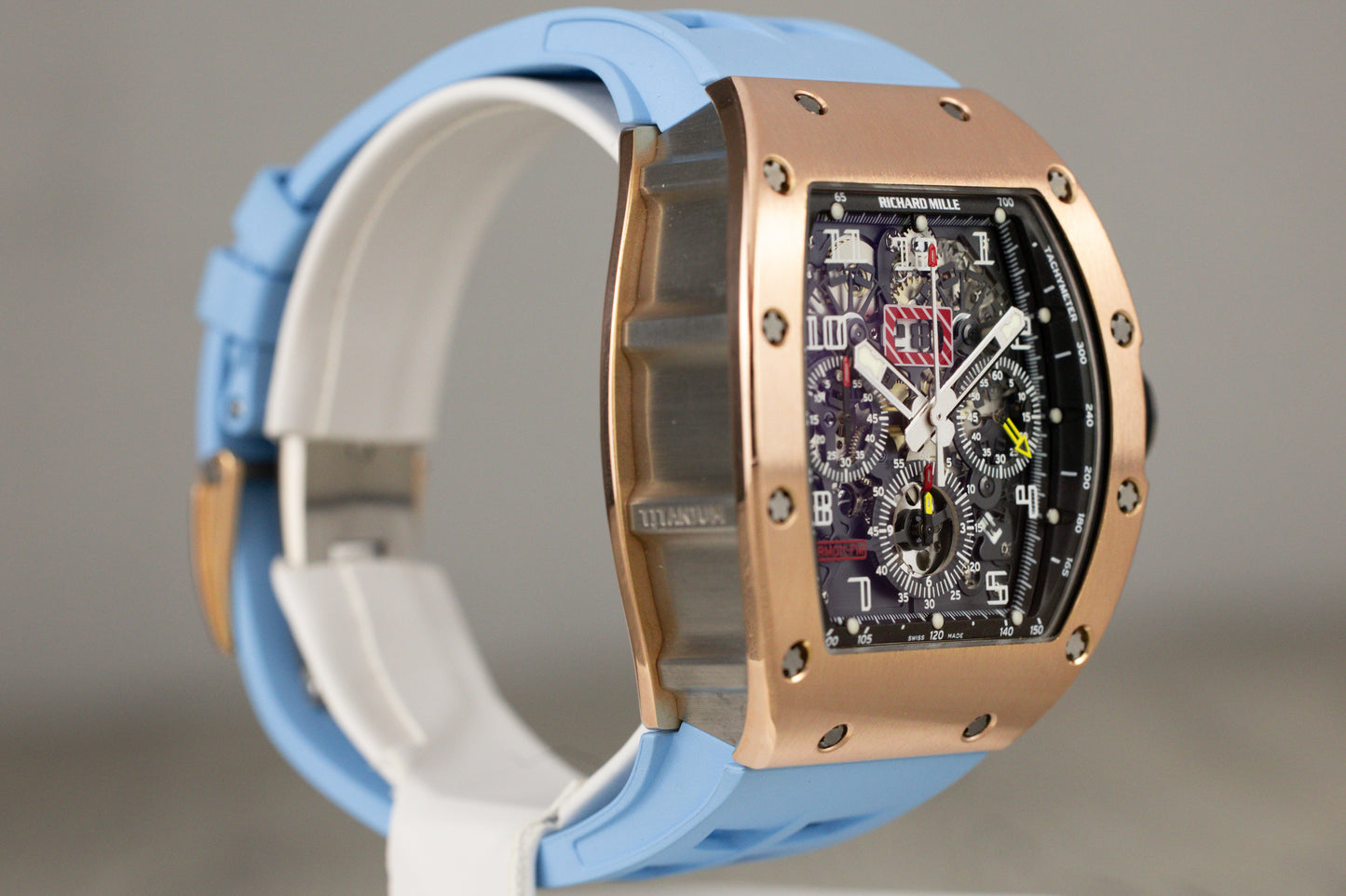 Richard Mille RM 011-FM Watch Automatic Flyback Chronograph Rose Gold & Titanium Felipe Massa Skeletonized Dial