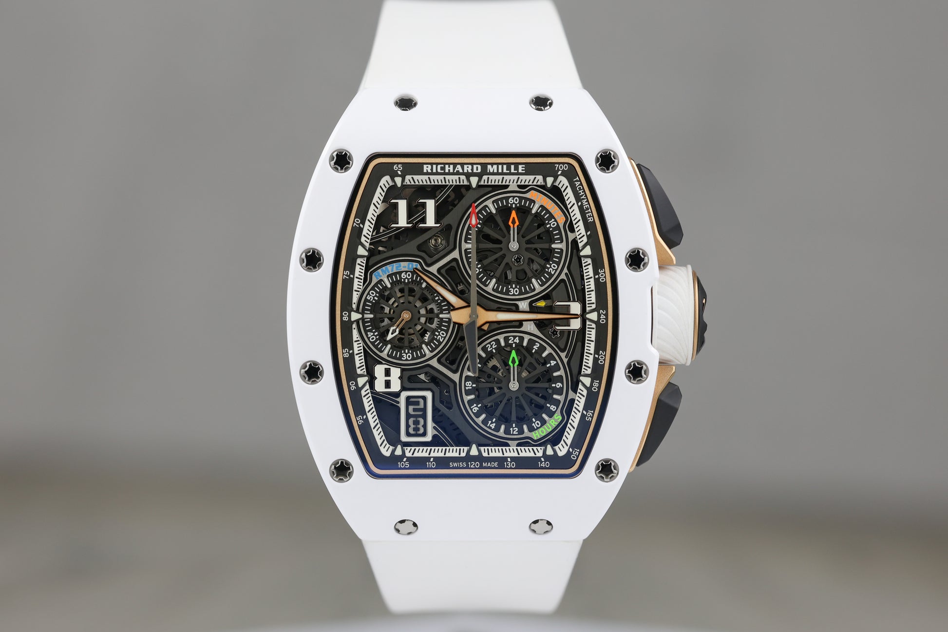 Richard Mille RM72-01 Automatic Winding Lifestyle Flyback Chronograph White Ceramic Skeletonized Dial