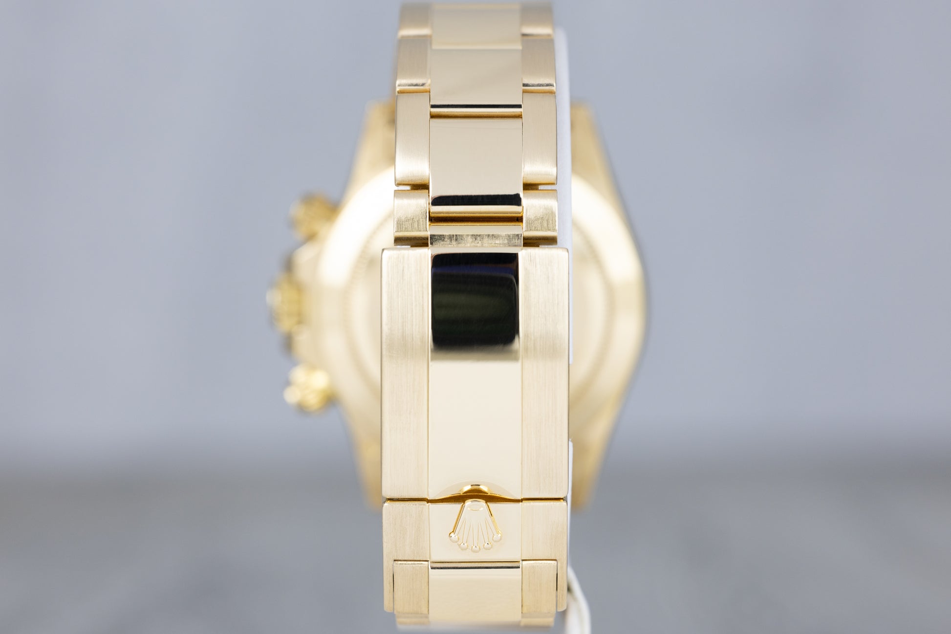 Rolex 116508 Daytona Chronograph Yellow Gold Black Diamond Dial