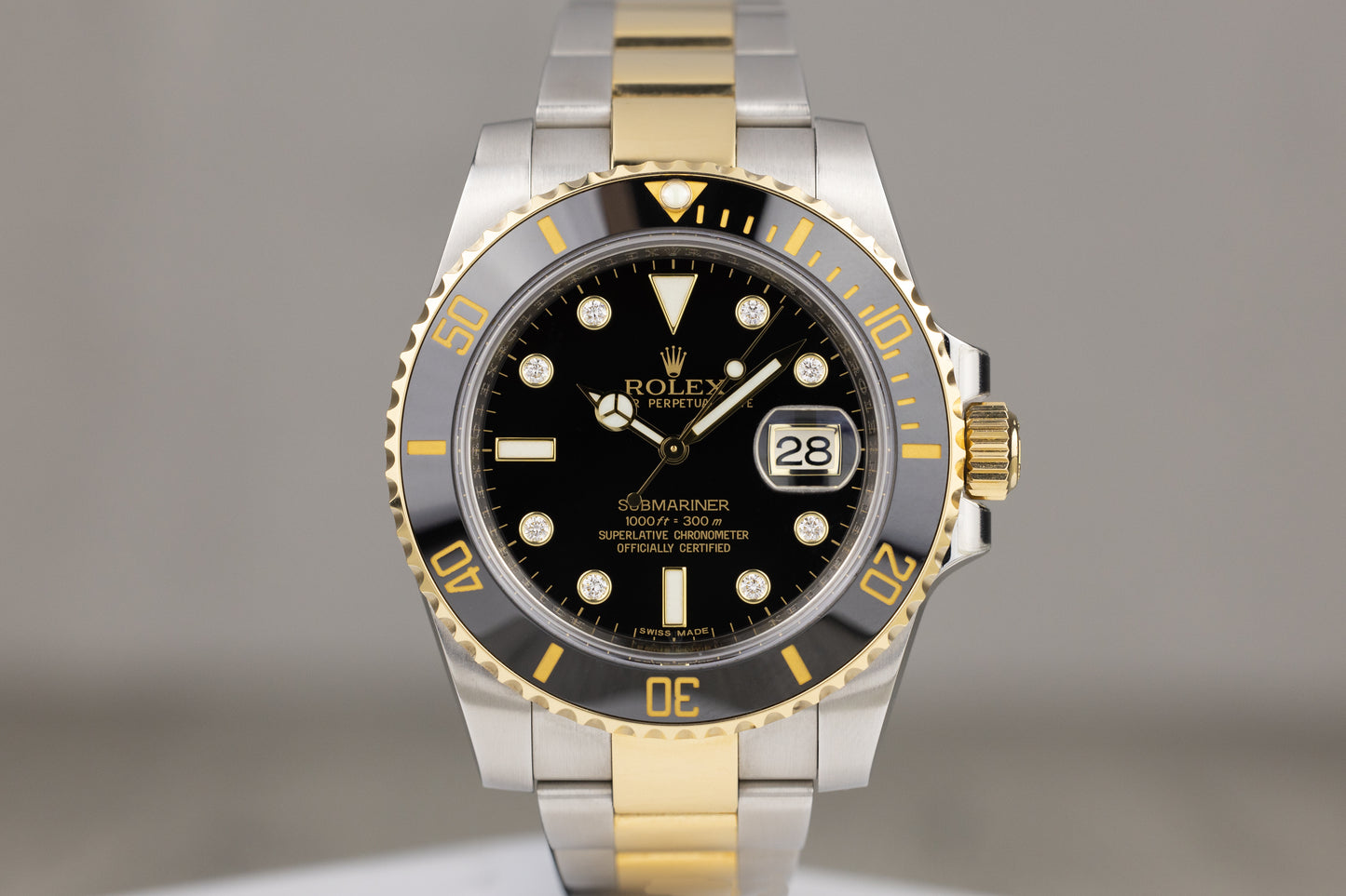 Rolex 116613LN Submariner Stainless Steel & Yellow Gold Black 'Serti' Dial