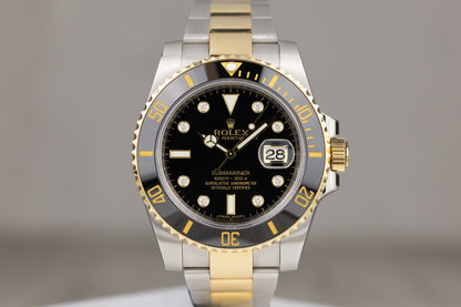 Rolex 116613LN Submariner Stainless Steel & Yellow Gold Black 'Serti' Dial