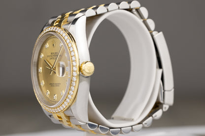 Rolex 126233 Datejust 36 Yellow Gold & Stainless Steel Jubilee Bracelet Diamond Bezel Champagne Diamond Dial