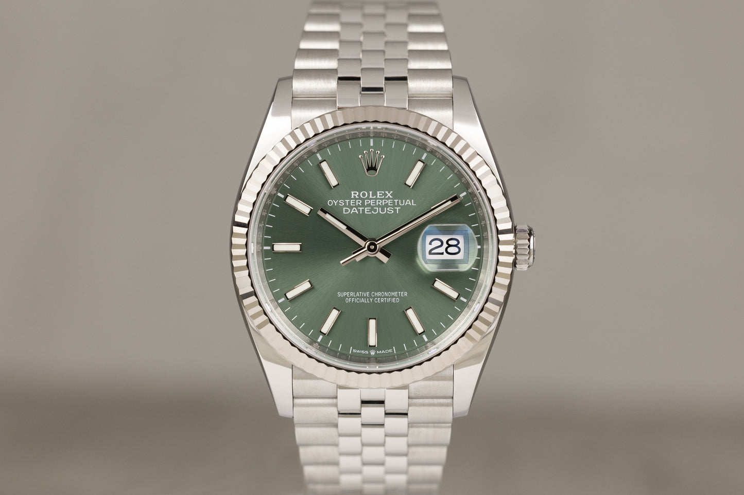 Rolex 126234 Datejust 36 Stainless Steel Jubilee Bracelet Green Dial