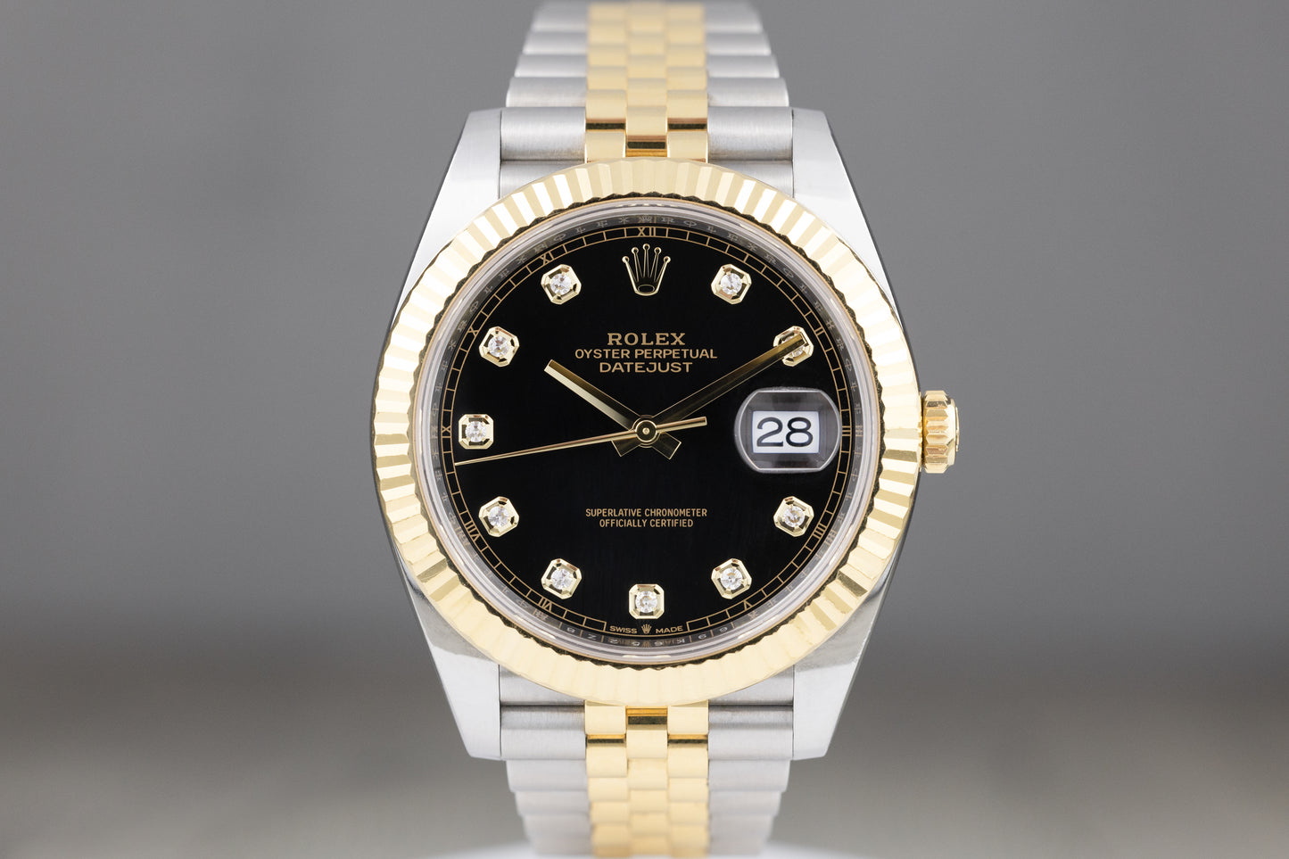 Rolex 126333 Datejust 41 Stainless Steel & Yellow Gold Black Diamond Dial