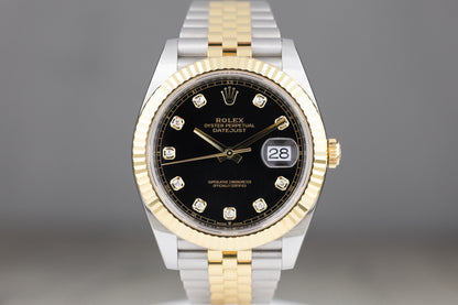 Rolex 126333 Datejust 41 Stainless Steel & Yellow Gold Black Diamond Dial