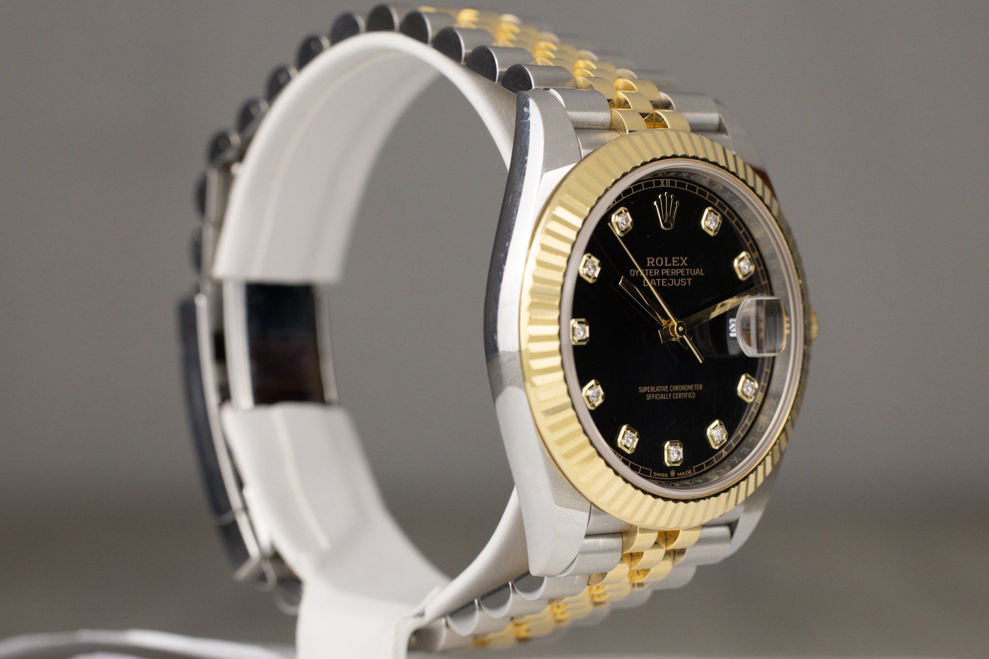 Rolex 126333 Datejust 41 Stainless Steel & Yellow Gold Black Diamond Dial