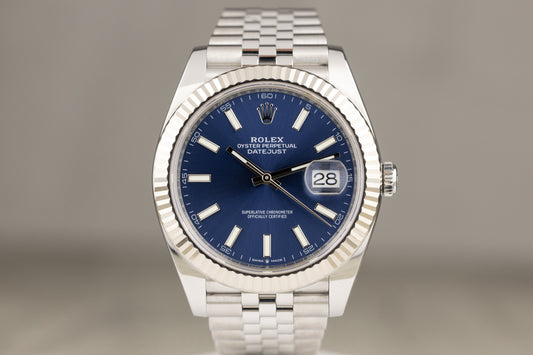 Rolex 126334 Datejust 41 Stainless Steel Jubilee Bracelet Blue Dial