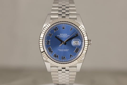 Rolex 126334 Datejust 41 Stainless Steel Jubilee Bracelet Blue Roman Numeral Dial