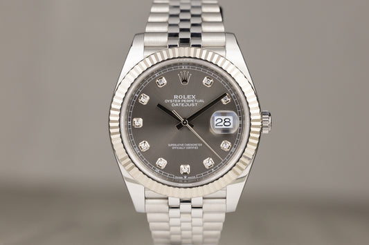 Rolex 126334 Datejust 41 Stainless Steel Jubilee Bracelet Rhodium Diamond Dial