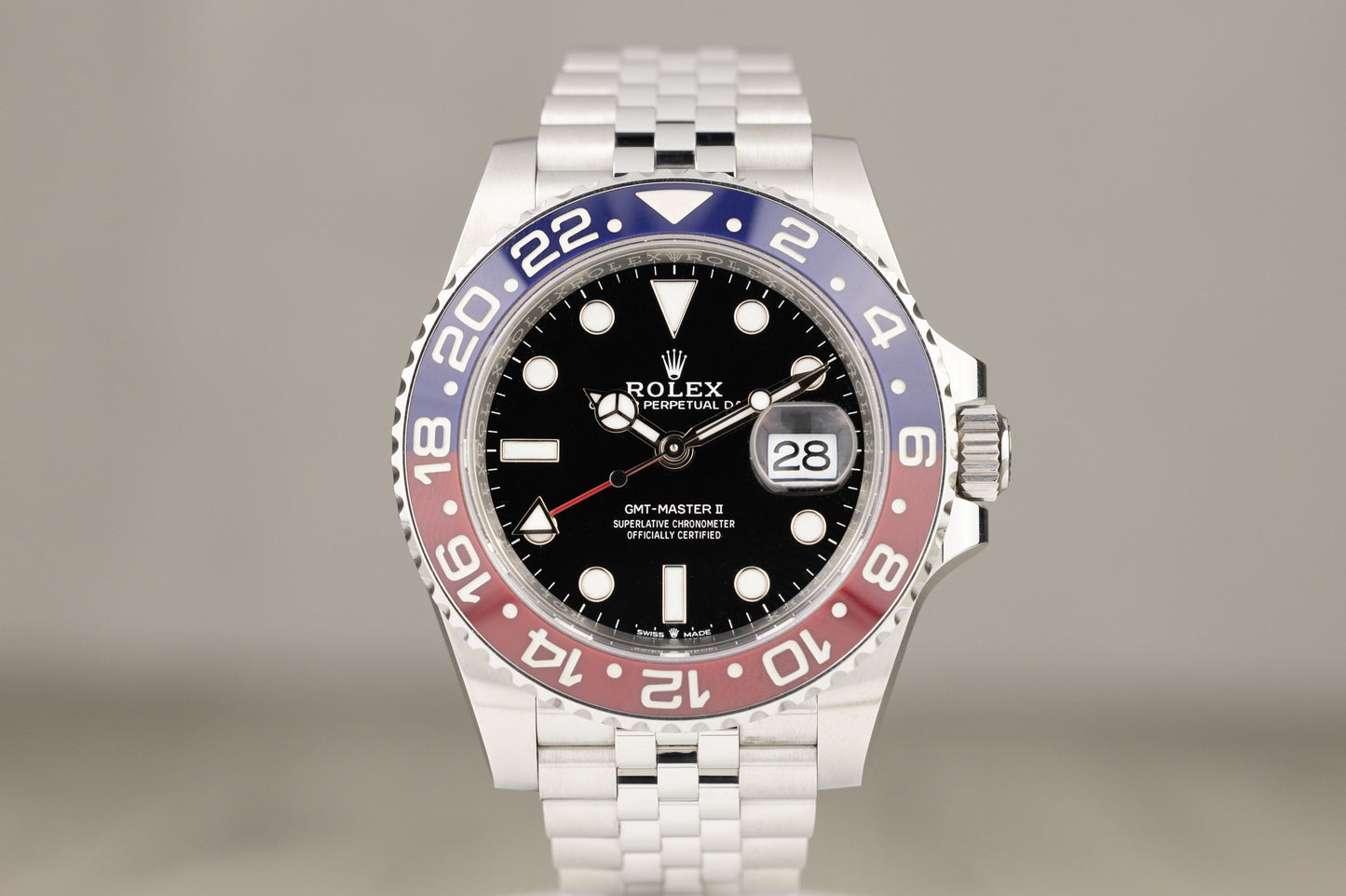 Rolex 126710BLRO GMT-Master II 'Pepsi' Stainless Steel Jubilee Bracelet Black Dial