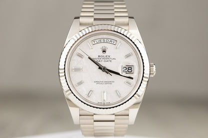 Rolex 228239 Day-Date 40 White Gold Meteorite Diamond Dial