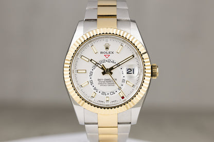 Rolex 326933 Sky-Dweller Stainless Steel/Yellow Gold White Dial