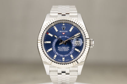 Rolex 326934 Sky-Dweller Stainless Steel Jubilee Bracelet Blue Dial